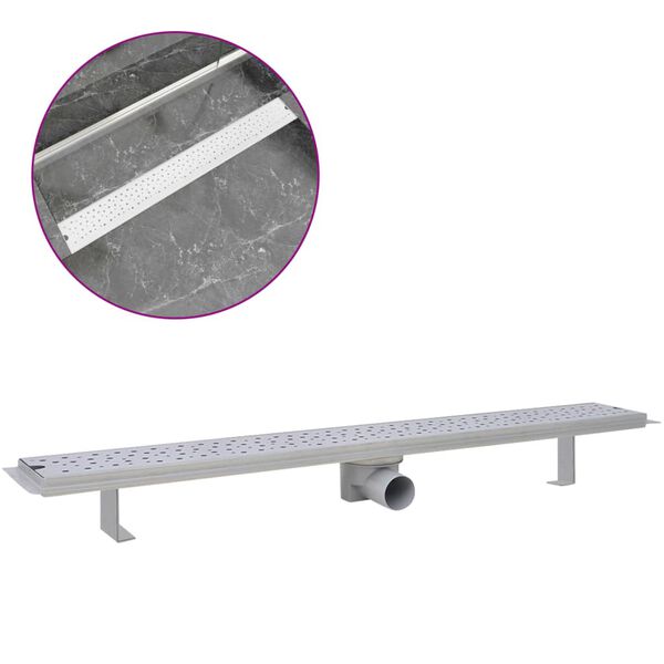 vidaXL Duschrinne 930x140 mm Edelstahl L&ouml;cher-Design