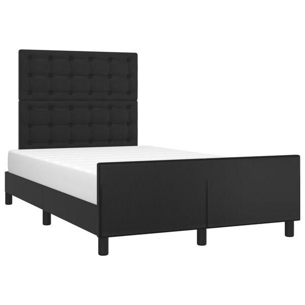 vidaXL Bettgestell ohne Matratze Schwarz 120x190 cm Kunstleder