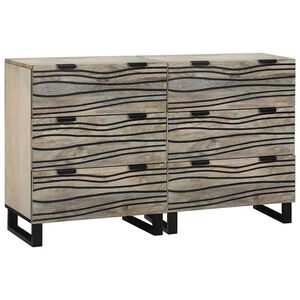 vidaXL Sideboard Set 2 stk. Wei&szlig; 120 x 33 x 75 cm Massivholz Mango