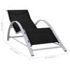 vidaXL Sonnenliegen 2 Stk. mit Tisch Aluminium Schwarz