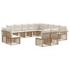 vidaXL Outdoor-Sofagarnitur 13 pcs Nat&uuml;rlich und Cremwei&szlig; Polyester