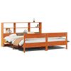 vidaXL Massivholzbett mit Regal ohne Matratze Wachsbraun 200x200 cm