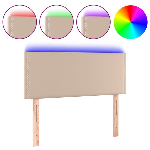 vidaXL LED Kopfteil Cappuccino-Braun 90x5x78/88 cm Kunstleder