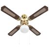 vidaXL Deckenventilator mit Lampe 106 cm Braun