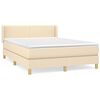 vidaXL Boxspringbett mit Matratze Creme 140x190 cm Stoff