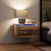 vidaXL Wandmontiertes Nachttischchen 2 pcs Altholz Holzwerkstoff