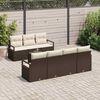 vidaXL Garten-Sofa-Set mit Kissen mit Speicher 8 pcs Braun und Creme