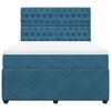 vidaXL Boxspringbett mit Matratze Blau 160x200 cm Samt