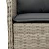 vidaXL 5-tlg. Garten-Essgruppe mit Kissen Hellgrau Poly Rattan