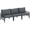 vidaXL Gartensofa-set 3 Stk. Schwarz Stahl