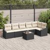 vidaXL Sofa Set mit Kissen 7 pcs Braun und Creme Poly-Rattan