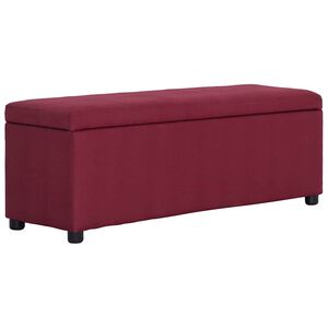 vidaXL Bank mit Staufach 116 cm Weinrot Polyester