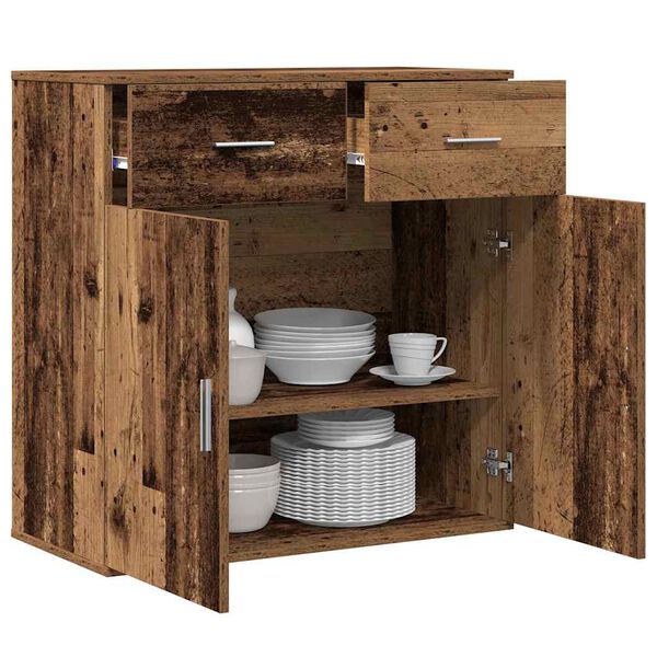 vidaXL Sideboard mit Schubladen Altholz 78 x 38 x 80 cm Holzwerkstoff