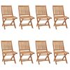 vidaXL Klappbare Gartenst&uuml;hle mit Kissen 8 Stk. Massivholz Teak