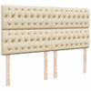 vidaXL Boxspringbett mit Matratze Creme 180x200 cm Stoff