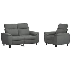 vidaXL Sofa-Set 2 pcs Dunkelgrau Stoff