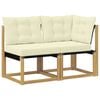 vidaXL 2 stk. Outdoor Mittel- und Ecksofa Wei&szlig;