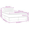 vidaXL Boxspringbett mit Matratze & LED Hellgrau 120x190 cm Stoff