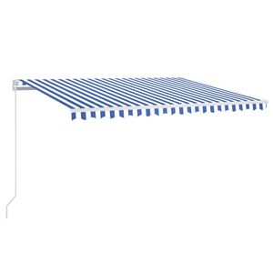 vidaXL Markise Manuell Einziehbar 400x350 cm Blau und Wei&szlig;