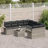 vidaXL Garten-Sofa-Set mit Kissen 9 pcs Hellgrau und Dunkelgrau
