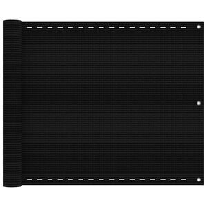 vidaXL Balkon-Sichtschutz Schwarz 75x300 cm HDPE