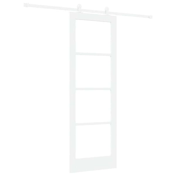 vidaXL Schiebet&uuml;r ORKDAL Wei&szlig; 73,5 x 211 cm Massivholz Kiefer und Glas
