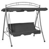 vidaXL Gartenschaukel mit Bettfunktion und Dach 198&times;120&times;205 cm Stahl
