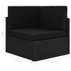 vidaXL 14-tlg. Garten-Lounge-Set mit Kissen Schwarz Poly Rattan