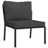 vidaXL 6-tlg. Garten-Lounge-Set mit Grauen Kissen Stahl