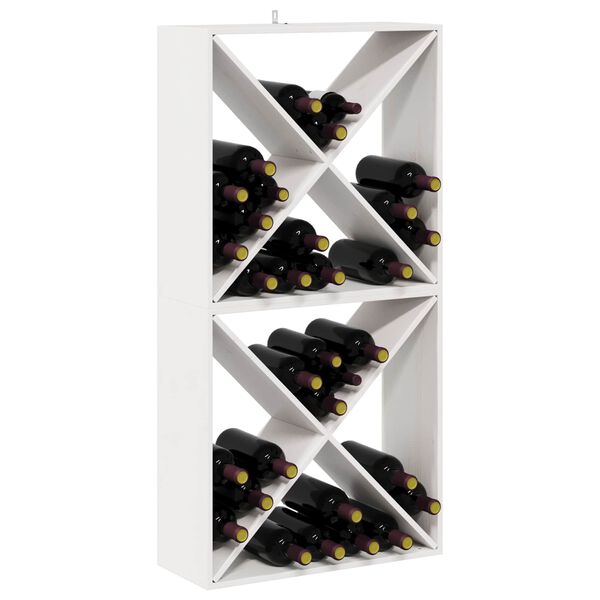 vidaXL Weinregal 2 pcs Wei&szlig; 62 x 25 x 62 cm Massives Kiefernholz