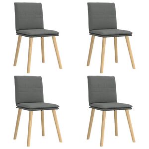 vidaXL Esszimmerst&uuml;hle 4 Stk. Dunkelgrau Stoff