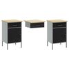 vidaXL Arbeitsschrankset mit Schubladen mit Speicher 10 pcs Schwarz