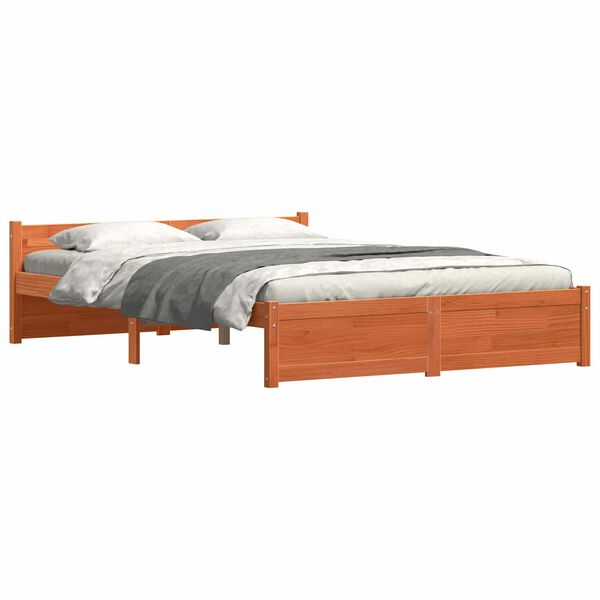 vidaXL Bettrahmen Wachsbraun 205.5 x 95.5 x 51 cm Massives Kiefernholz
