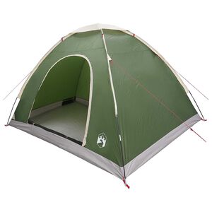 vidaXL Campingzelt 4 Personen Gr&uuml;n 185T Polyester mit PU-Beschichtung