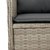 vidaXL Gartensessel mit Kissen 2 Stk. Verstellbar Hellgrau Poly Rattan