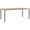 vidaXL 7-tlg. Garten-Essgruppe mit Kissen Grau Poly Rattan