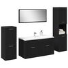 vidaXL Badezimmerm&ouml;bel-Set 4 pcs Schwarz Eichen-Optik Holzwerkstoff