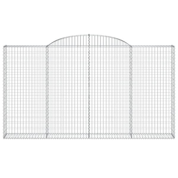 vidaXL Gabionen mit Hochbogen 9 Stk. 300x30x160/180cm Verzinktes Eisen