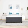 vidaXL Boxspringbett Dunkelgrau und Wei&szlig; 140 x 200 cm Cordstoff