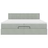 vidaXL Ottoman-Bett mit Matratze Hellgrau 200x200 cm Samt