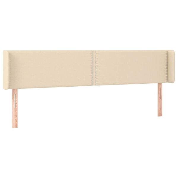 vidaXL Kopfteil mit Ohren Creme 203x16x78/88 cm Stoff