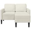vidaXL 2-Sitzer-Sofa mit Chaiselongue L-Form Creme 125 cm Samt