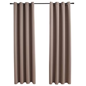 vidaXL Verdunkelungsvorh&auml;nge mit Metall&ouml;sen 2 Stk. Taupe 140x175 cm