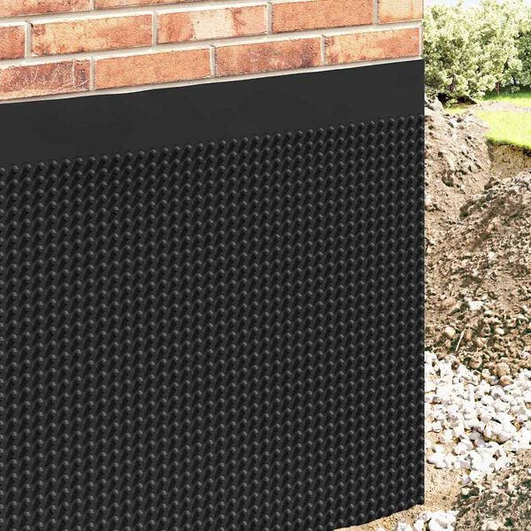 vidaXL Entw&auml;sserungsfolie Schwarz 0,5 x 10 m HDPE