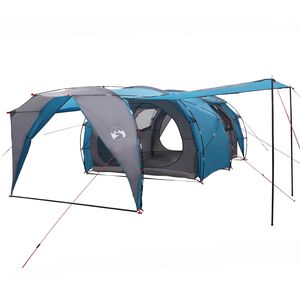vidaXL Tunnelzelt 6 Personen Blau 185T Polyester mit PU-Beschichtung