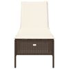 vidaXL Sonnenliege mit Auflage Braun Poly Rattan