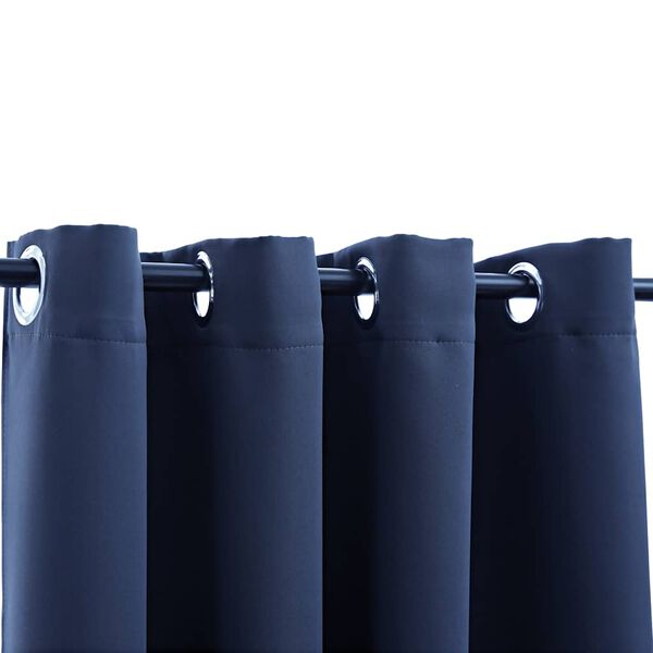 vidaXL Verdunkelungsvorh&auml;nge mit Metall&ouml;sen 2 Stk. Blau 140x225cm