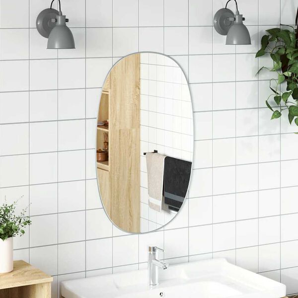 vidaXL Wandspiegel Silbern 80x50 cm