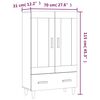vidaXL Highboard Wei&szlig; 70x31x115 cm Holzwerkstoff