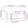 vidaXL 2-Sitzer-Sofa mit Zierkissen Schwarz 120 cm Stoff